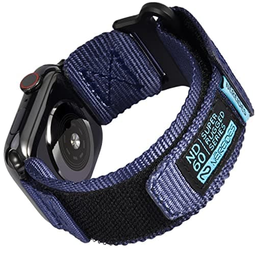 Image of Nereides Compatible with Apple Watch Straps Series 11 10 9 8 7 6 5 4 SE 3/2/1 Ultra 3/2/1, Nylon Sport Replacement Band for iWatch Strap 46mm 45mm 44mm 49mm (L, Blue)