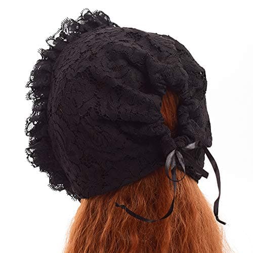 Image of GRACEART Victorian Mob Cap Medieval Maid Bonnet Hat Women Costume Accessory for Fancy Dress (99.99% Cotton)