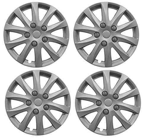 Image of UKB4C 4x Wheel Trims Hub Caps 14" Covers fits Peugeot 106 107 108 206 207 208 in Silver