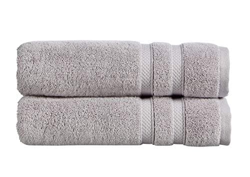 Image of Christy Chroma Grey Bath Sheets | Set of 2 | Highly Absorbent Heavyweight 675GSM | Bold and Bright | Soft Velvety Smooth Bathroom Shower Towels | 100% Cotton | Sustainably Made | Dove Grey
