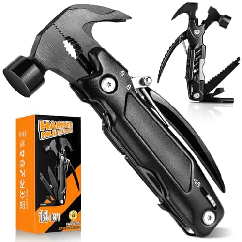 Image of ISEYOU 14-in-1 Multitool Hammer – Father’s Day Gifts for Men, Handy All-in-One Tool for Dad & Husband, DIY Repair Kit, EDC Pocket Gear, Compact Camping Tool with Safety Lock