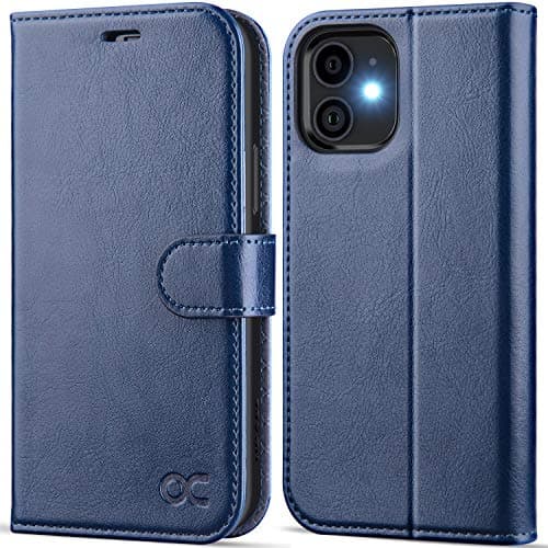 Image of OCASE for iPhone 12 Mini Case, Premium PU Leather Wallet, Magnetic Flip Folio Cover with RFID Blocking, Card Holders, Shockproof TPU, and Kickstand for 5.4 Inch iPhone 12 mini, Black
