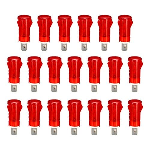 Image of sourcingmap Neon Indicator Lights 220V, Dash Bulbs MDX-11A Red, 10mm 2/5" Panel Mount, 20Pcs