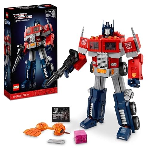 Image of LEGO Icons Optimus Prime Transformers Figure Building Set, Collectible Transforming 2in1 Robot and Truck Model Kit for Adults to Build, Movie-Themed Birthday Gift for Men, Women, Him or Her 10302