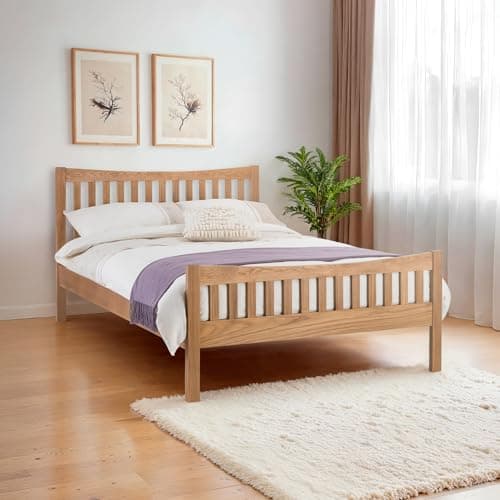 Image of Julian Bowen Bergamo Bed - Natural Oak Wooden Beds