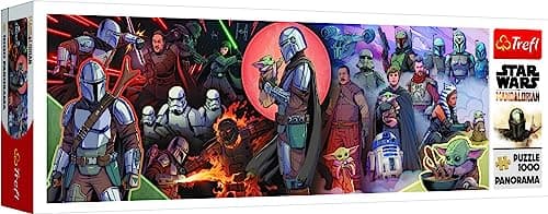 Image of Trefl Panoramic 1000 Pieces-Collage, DIY Brain Teaser, Creative, Fun, Classic for Adults and Children Over 12 Years Puzzle, Color Star Wars The Mandalorian, 29052