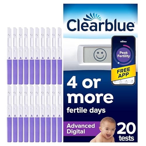 Image of Clearblue Advanced Digital Ovulation Test Kit (OPK) Double Your Chances Of Getting Pregnant, 1 Digital Holder And 20 Ovulation Tests, Try The FREE Clearblue Period & Cycle Tracker App