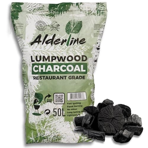 Image of Alderline Natural Restaurant Grade Lumpwood BBQ Charcoal for Barbecues, 50L