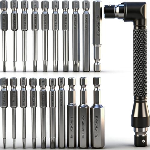 Image of K Kwokker 20PCS Allen Key Bit Set, Hex Head Screwdriver Bits Magnetic Allen Wrench Drill Bit with Double-Headed L-Shaped Angle Screwdriver Bit Holder for Assembling Furniture