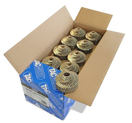 Image of Tacwise 1005 Type 2.1 / 38 mm Galvanised Conical Top Coil Nails, Diamond Point, Ring Shank, 16° Inclined, Wire Collated, Pack of 14,400