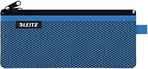Image of Leitz Wow 2-Pocket Pencil Case, Nylon Zip, Medium (21x8.5cm) - Blue, 40120036