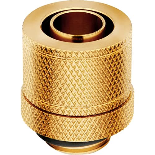 Image of Corsair Hydro X Series XF Compression 10/13 mm (3/8 Inch or 1/2 Inch) ID/OD Fittings, Four Pack (G1/4 Inch BSPP Port Threads, Solid Brass Durability, Compatible with Additional Hydro X Adapters) Gold