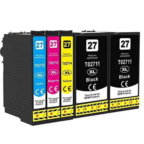 Image of Q-image 27 27XL Ink Cartridge Compatible with Epson 27XL Multipack for Workforce WF-7720 WF-7210 WF-7710 WF-3620 WF-3640 WF-7110 WF-7610 WF-7620 WF-7715 (5-Pack)