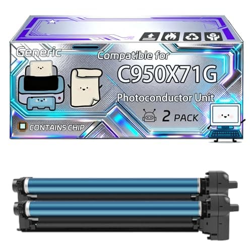 Image of C950X71G Photoconductor Unit Compatible for Lexmark C950de X950de X952de X954de Printers, With Chip, 80000 Pages, Vibrant Colours (2 Pack Black)