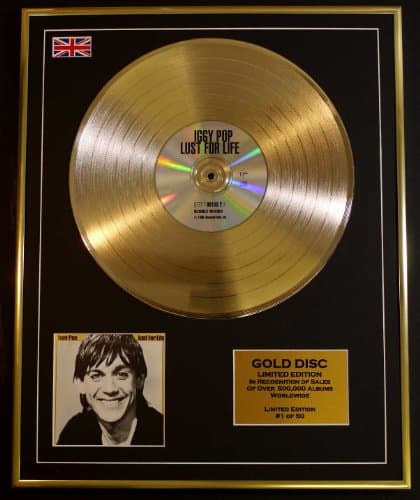 Image of IGGY POP/LTD. EDITION CD GOLD DISC/RECORD/LUST FOR LOVE