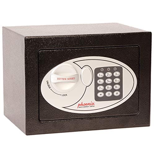 Image of Phoenix Safe Compact Home Office SS0721E Security Safe with Electronic Lock, Steel, Black