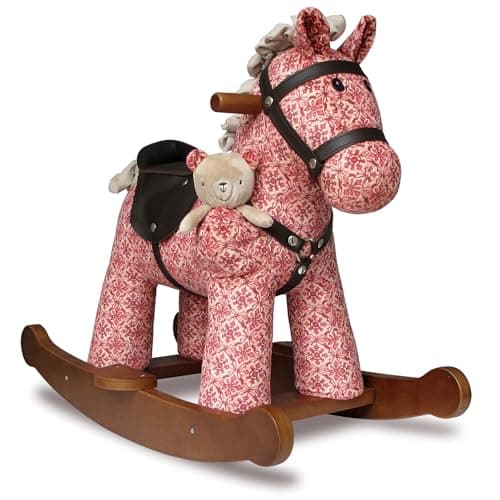 Image of Little Bird Told Me - Cooper & Beau Rocking Horse for Baby/Toddler 9+ Months Unisex - Leatherette Saddle & Bridle, Solid Wooden Frame & Rockers, Removable Plush Toy - British Brand Since 2007