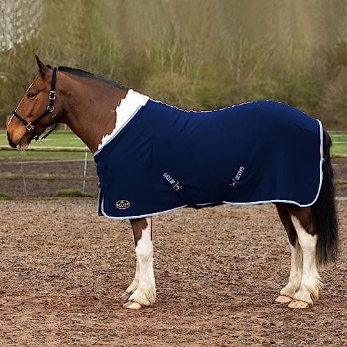 Image of Gallop Jersey Fleece Cooler Rug For Horse Pony Equestrian (5'9", Navy)