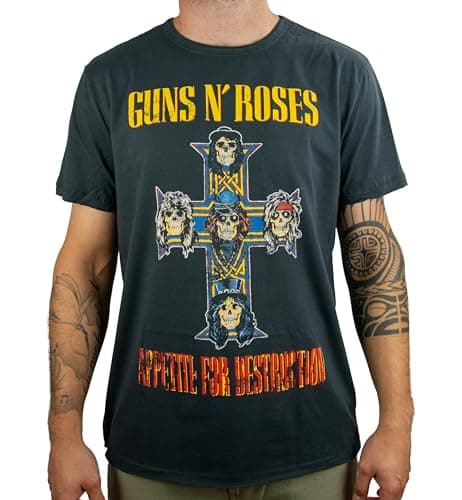Image of Amplified T-Shirt Guns N Roses-Appetite for Destruction, Gray (Charcoal Cc), XL