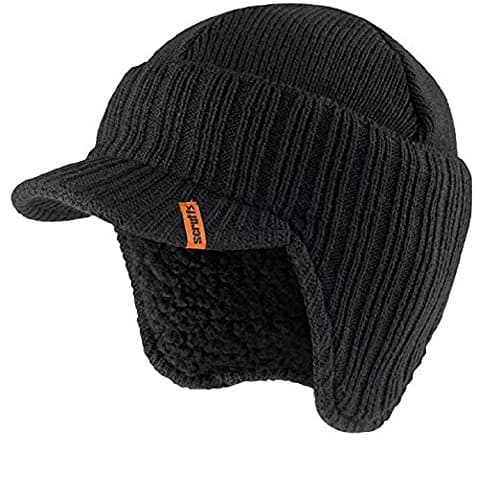 Image of Best Price Square PEAKED KNITTED HAT,ONE SIZE, BLACK BPSCA T50986 - HE32475 By SCRUFFS