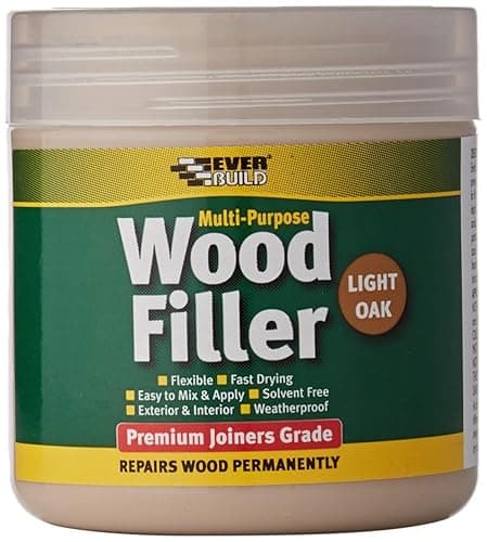 Image of Everbuild Multipurpose Wood Filler – Suitable for Indoor and Outdoor Use – Sandable – Light Oak – 250ml