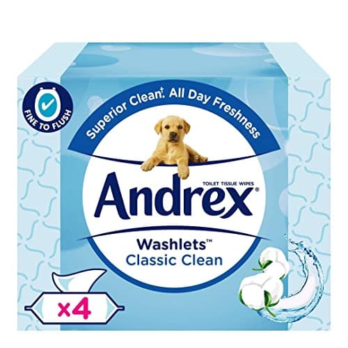 Image of Andrex Classic Clean Washlets, 4 x 40 wipes