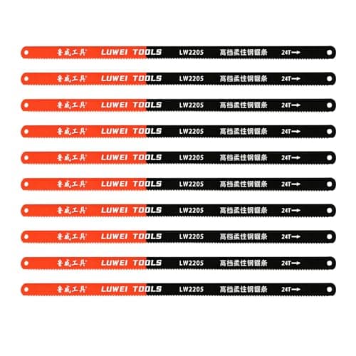 Image of 10 Pcs Hacksaw Blades 300mm, 24 TPI High Carbon Steel Cutting Saw Blades, Durable Replacement Blades for Hacksaw Frame