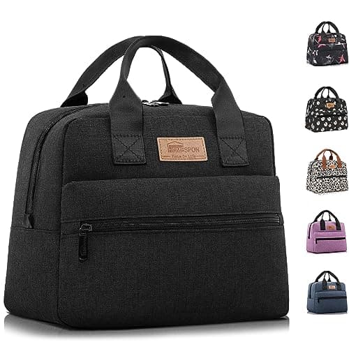 Image of HOMESPON Insulated Lunch Bag for Women Men Adult Work Cool Bag Lunch Box Large Capacity Ladies Lunch Tote(Black)