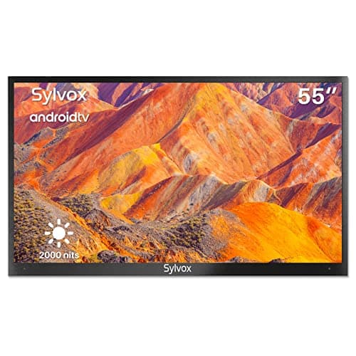 Image of SYLVOX Outdoor TV, 4K UHD 55 Inch Smart TV, IP55 Waterproof 2000 nits Brightness for Full Sun, Outdoor Television for Outside Pool Garden, Android OS with Voice Assistant & Screen Cast (Pool Pro)