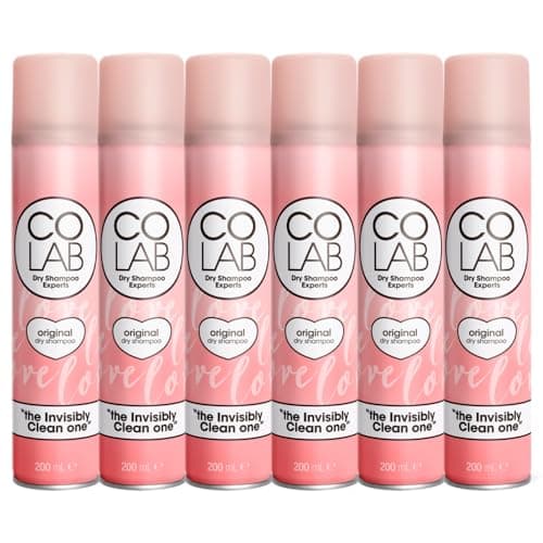 Image of COLAB Dry Shampoo, Original, 200ml, Pack of 6 - No Fuss, All Hair Types, Fresh Scent
