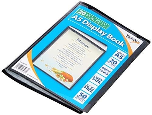 Image of Tiger 300930 20 A5 Pocket Presentation Display Book - Black