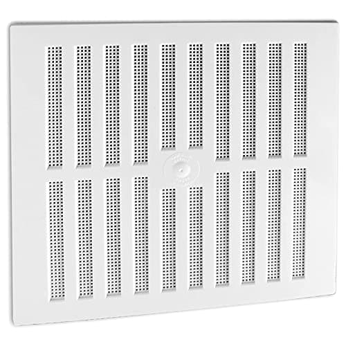 Image of White Plastic Large Air Vent Opening 9"x9" Size Adjustable Flyscreen Vents Ventilator Cover Hit & Miss Air Vent Cover Ventilation Cover Overall Size 11.25" x 10.5" (Pack of 1).