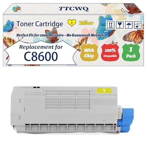 Image of Compatible for Okidata OKI C8600 Toner Cartridge Work for Okidata OKI C8600 C8800 Printers, with Chip, High Yield 6000 Pages, High-Definition Printing (1 Pack Yellow)