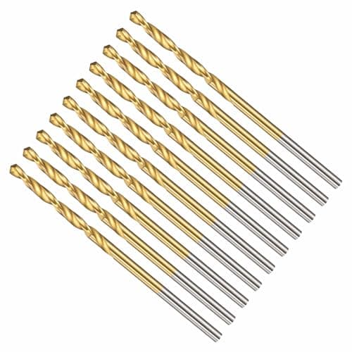 Image of CoCud 1.6mm Drill Bit, 1/16" Cutting Diameter, 4241 HSS TiN Coated 118° Cutting Angle Versatile Jobber Bits - (Applications: for Drilling Plastic Wood Soft Thin Metal, 10-Pieces