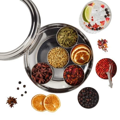 Image of Spice Kitchen Gin Infusing Tin, Premium Gin Spices with 7 Artisan Blends and 4 Recipes, Gin Infusion Kit
