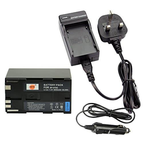 Image of DSTE® BP-970G Rechargeable Li-ion Battery + DC25U Travel and Car Charger Adapter for Canon BP-975, XLH1, XHG1, XHA1, XL2, XM2, XH G1S, XH A1S, XL H1S, XL H1A, XF305, XF300, XF105, XF100 Digital Camera