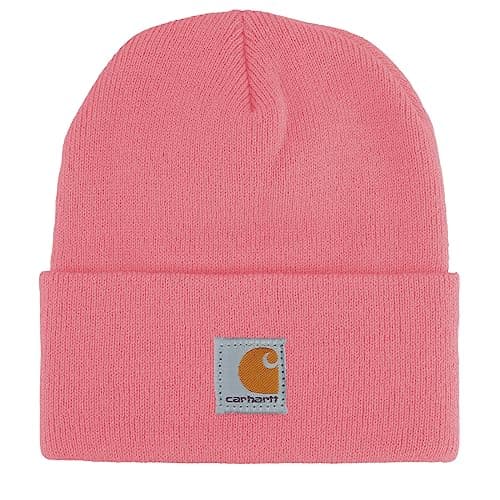 Image of Carhartt Boys' Kids Knit Beanie Watch Hat, Pink Lemonade, 6-14 Years