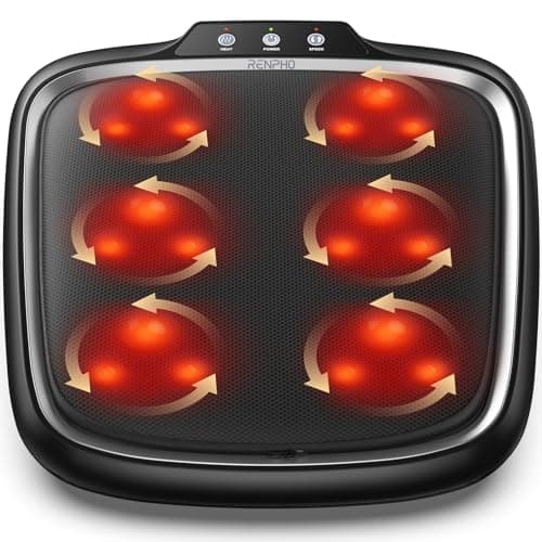 Image of RENPHO Foot Massager with Heat, Shiatsu Feet Massage Machine, 2-in-1 Feet and Back Massager with Deep Kneading, Electric Foot Massage with Removable Cover, Gifts for Women Men, Portable