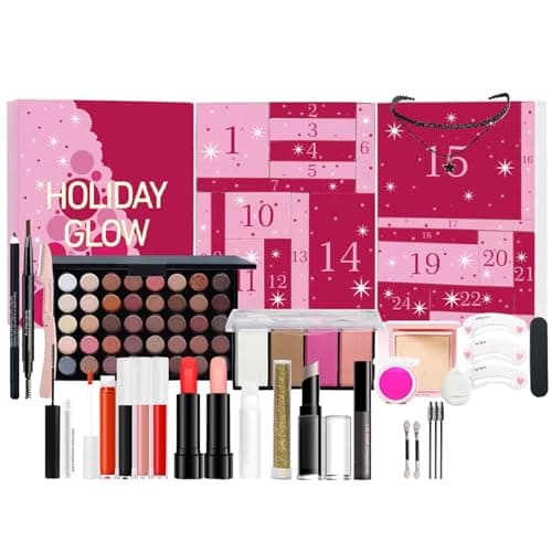 Image of Beauty Advent Calendar 2024, 24 Day Makeup & Cosmetic Christmas Advent Calendar for Women and Girls, Makeup Advent Calendar 2024, Makeup Set with Lip Gloss, Eyeshadow, Lipstick