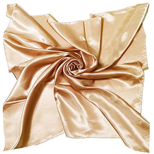 Image of Large Square Plain Nautical Head Neck Scarf Wrap Lovely Colours 90 cm X 90cm (Champagne-Gold)