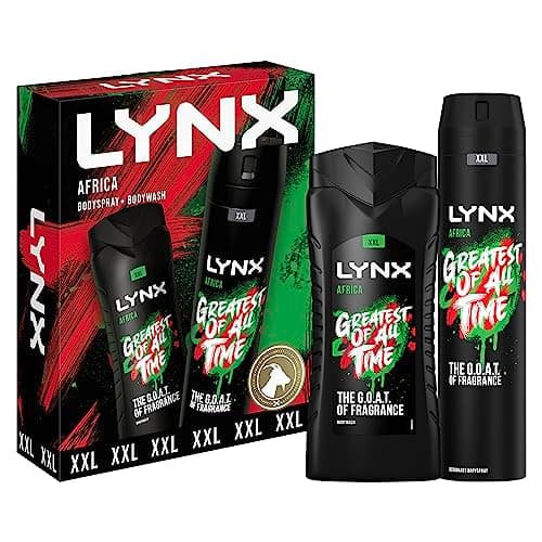 Image of LYNX XXL Africa Duo Body Spray Gift Set Body Wash and Deodorant perfect for his daily routine 2 piece