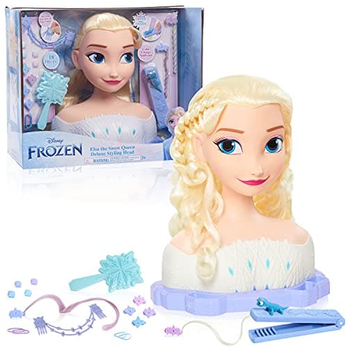 Image of Disney’s Frozen 2 Deluxe Elsa the Snow Queen Styling Head, 17-pieces, Pretend Play, Kids Toy for Ages 3 and Up