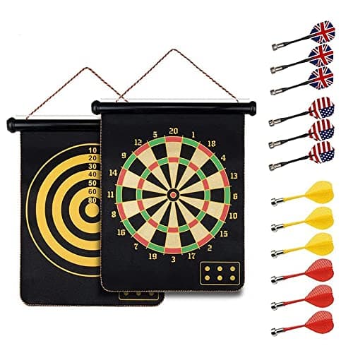 Image of HelaCueil Magnetic Safe Dartboard Ø38cm /15-inch with 12 darts - for Children and Adults Dartboard