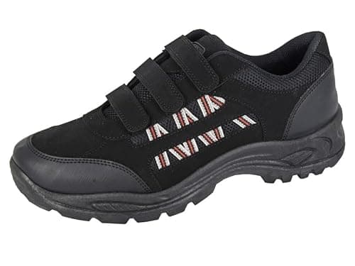 Image of Outdoor Soul Men's Walking Trek Trail Shoes with Touch Close Fastening (Black, UK Footwear Size System, Adult, Men, Numeric, Medium, 9)