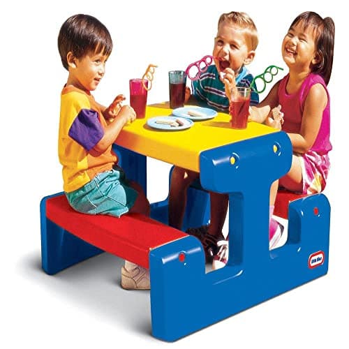 Image of Little Tikes Picnic Table (Primary) - Seats Up to 4 - For Homework, Projects, and Play - Primary Colours