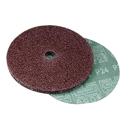 Image of sourcing map 7-Inch x 7/8-Inch Aluminum Oxide Resin Fiber Discs, Center Hole 24 Grit Sanding Grinding Discs, 10 Pack