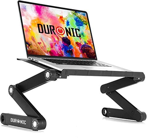 Image of Duronic Laptop Stand DML121 | Multi-use Folding Desk Riser | Highly Adjustable | Support Tray for Tablet Or MacBook | Ergonomic | Folds Flat | Portable Table | 6 Leg Joints Each Adjust In 24 places