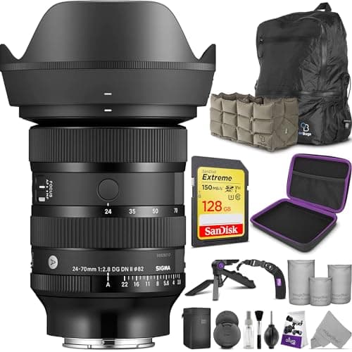 Image of Sigma 24-70mm f/2.8 DG DN II Art Lens for Sony E Mount with Altura Photo Advanced Accessory and Travel Bundle