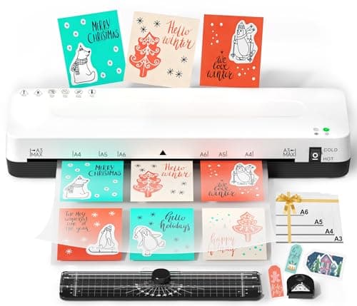 Image of A3 Laminator, Laminator Machine 5-in-1 Laminating Machine with Laminating Pouches for A3 A4 A5 A6, Cold and Thermal Laminator Machine A3 with Paper Cutter and Corner Rounder for Office Home School Use