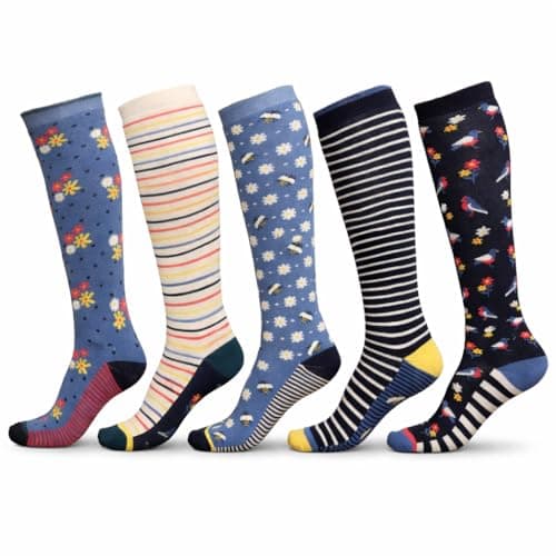 Image of Exquisite Elegance Womens Knee High Boot Socks, 5 Pairs, Soft Combed Cotton Rich, Cosy Welly Long Ski Socks, Seamless Toe & Stay Up Fit, UK 4-8 (EUR 37-42) (3720)